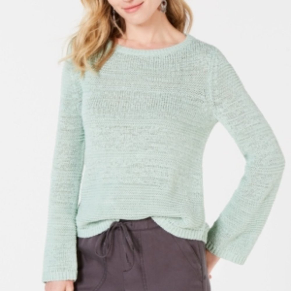 Style & Co Mixed-Stitch Crew-Neck Sweater